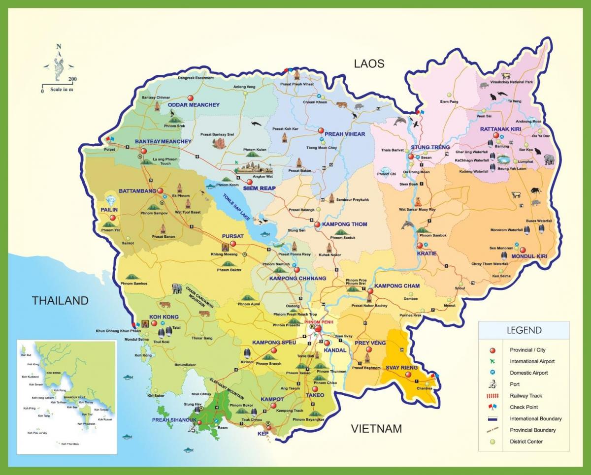 Cambodge carte de voyage