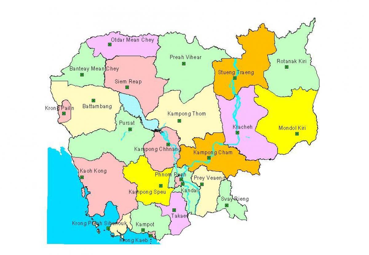 Carte des provinces du Cambodge