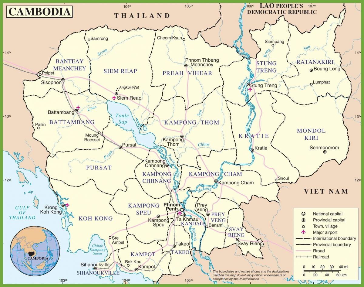 Carte du Cambodge politique