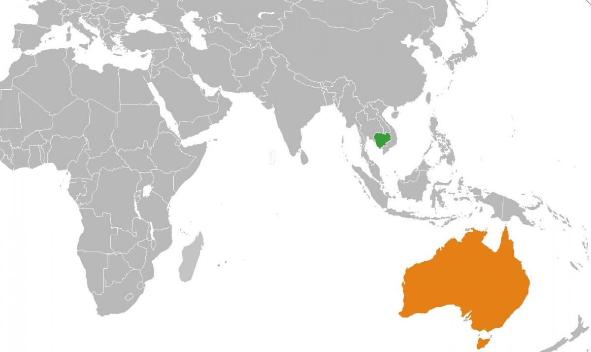 Carte du cambodge dans la carte du monde