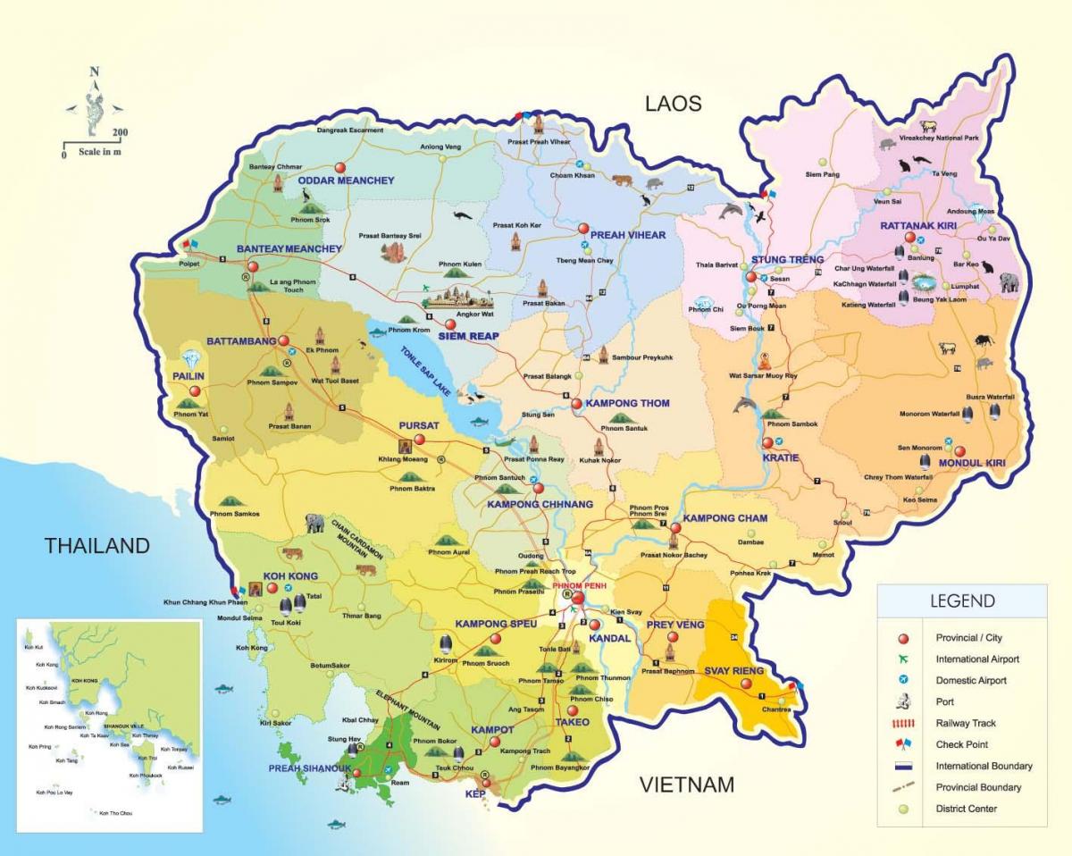 Carte des aéroports du Cambodge