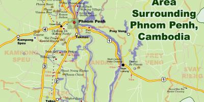 Carte de phnom penh au Cambodge